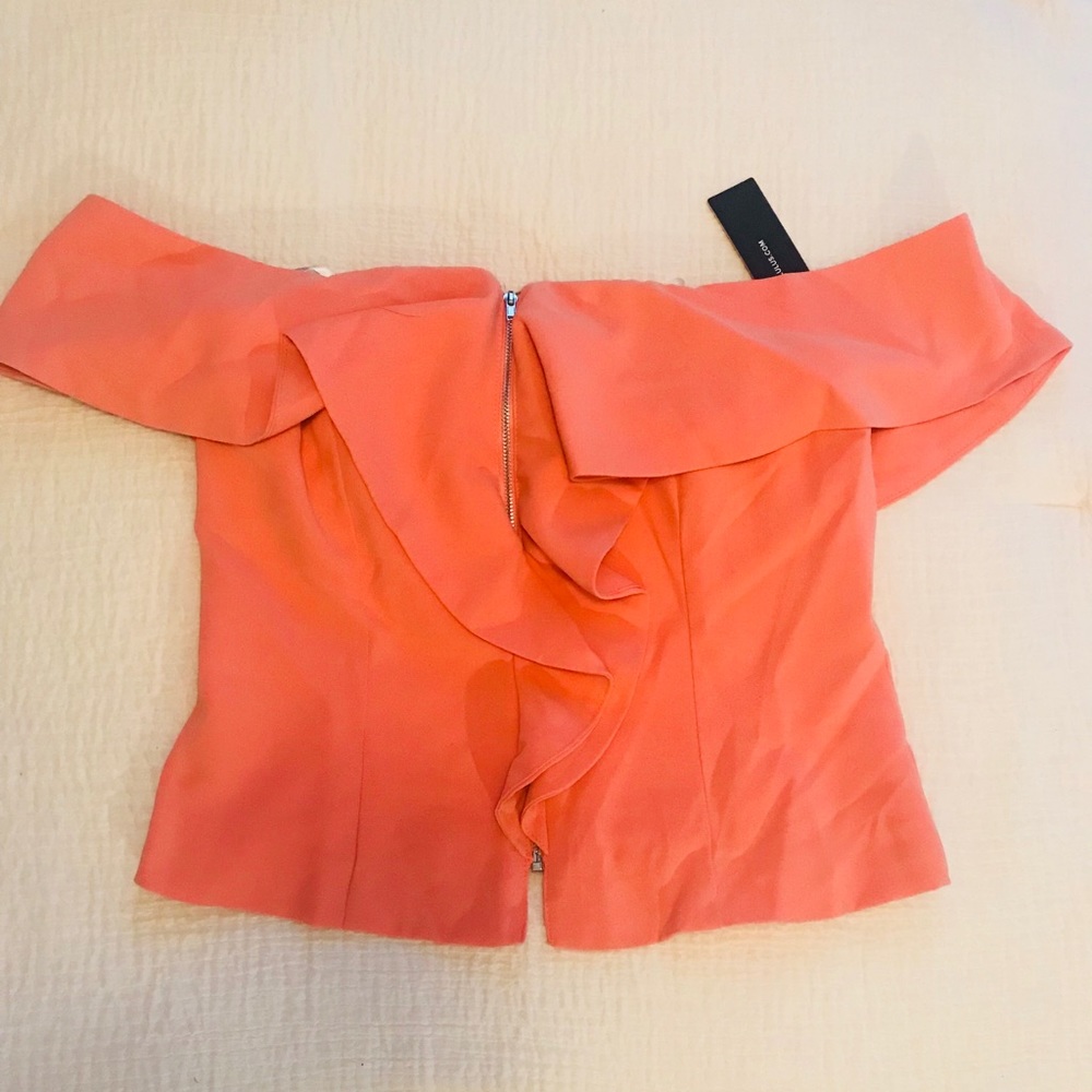 Lulus Coral Pink Off the Shoulder top